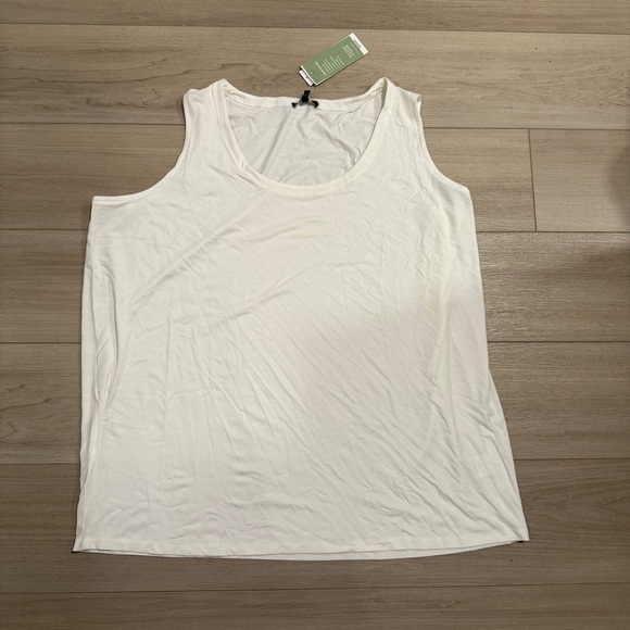 New NWT Eileen Fisher Cami Tank Shell White Viscose Stretch Jersey Size 3X Rayon - Picture 2 of 9